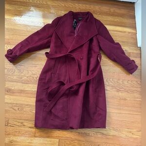 City chic maroon wrap coat